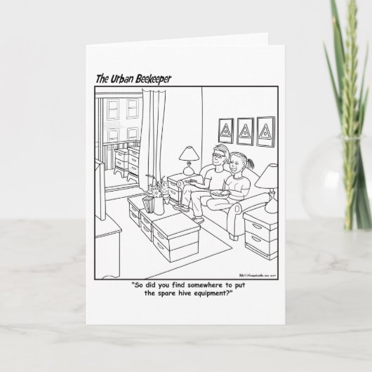 Cartoon d'apiculteur urbain - Carte de voeux (Devant)