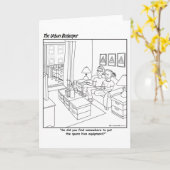 Cartoon d'apiculteur urbain - Carte de voeux (Fleur jaune)