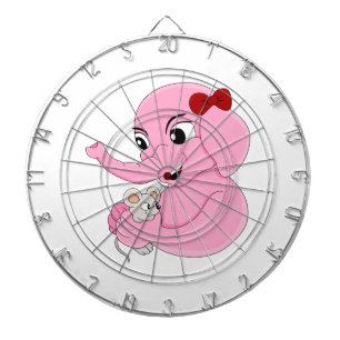 Cartoon dartboard van juffelolifant dartbord