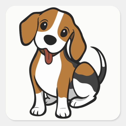 Cartoon de Chien beagle - Stickers Beagle d'amour (Devant)