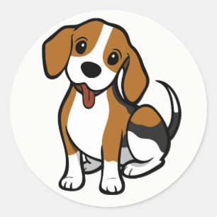 Cartoon de Chien beagle - Stickers Beagle d'amour