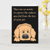 Cartoon de chien triste carte de sympathie pour an (Fleur jaune)