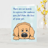 Cartoon de chien triste carte de sympathie pour an (Fleur jaune)