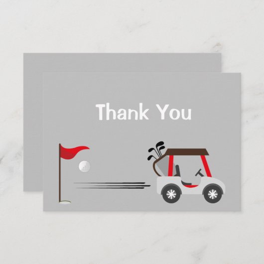 Cartoon de golf Merci Fun Golf (Devant / Derrière)