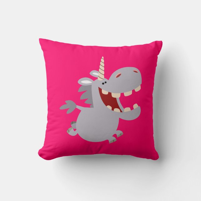 Cartoon de Toothy mignonne Coussin Unicorn (Recto)