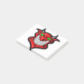 Cartoon demon face head satan post-it® notes (Schuin)
