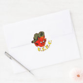 Cartoon Devil Marine Corps Ronde Sticker (Envelop)