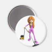 Cartoon die een vacuüm gebruikt magneet (Voorkant / Achterkant)