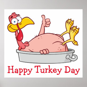 cartoon die kalkoen glimlacht in poster