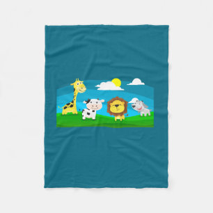 Cartoon dieren        fleece deken
