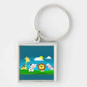 Cartoon dieren sleutelhanger