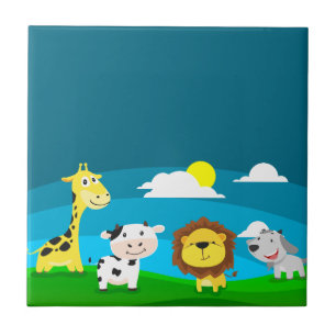 Cartoon dieren tegeltje