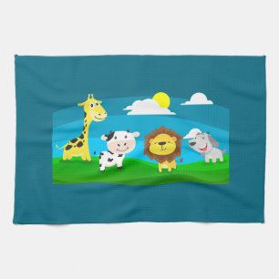 Cartoon dieren theedoek