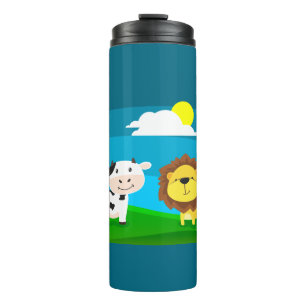 Cartoon dieren thermosbeker