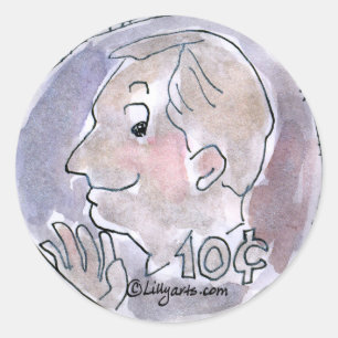 Cartoon Dime Sticker
