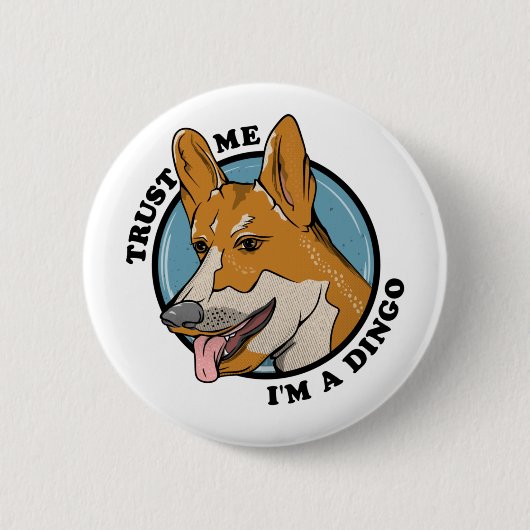Cartoon Dingo Ronde Button 5,7 Cm (Voorkant)