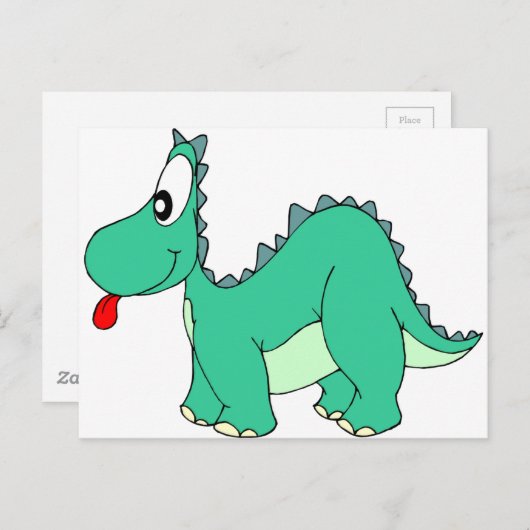 Cartoon Dinosaur Briefkaart (Voorkant / Achterkant)