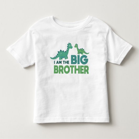 Cartoon dinosaur grote broerjongen kinder shirts (Voorkant)