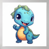 Cartoon dinosaurus illustratie poster (Voorkant)