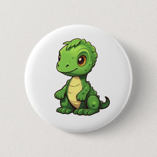 Cartoon dinosaurus illustratie ronde button 5,7 cm