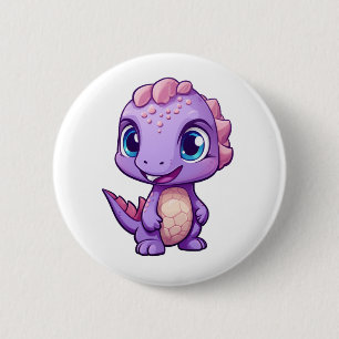 Cartoon dinosaurus illustratie ronde button 5,7 cm