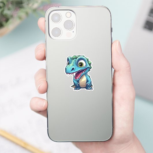 Cartoon dinosaurus illustratie sticker (Telefoon)