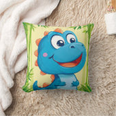 Cartoon dinosaurus in het bamboebos kussen (Deken)