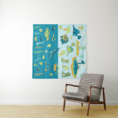 Cartoon Dinosaurussen: Land & Zee Set Wandkleed (In Situ (horizontaal))