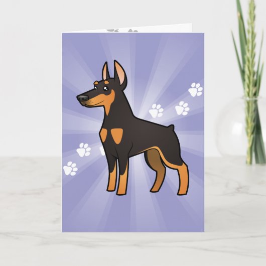 Cartoon Doberman Pinscher Kaart (Voorkant)