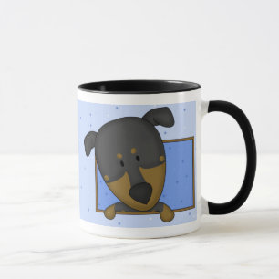 Cartoon Doberman Pinscher Mok