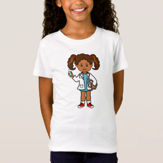 Cartoon Doctor Meisje met grote naald en klembord T-shirt