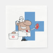 Cartoon Doctor met telefoon en medische tas Servet (Voorkant)