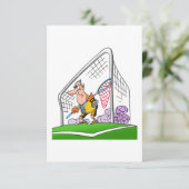 Cartoon Doelman Uitnodigingen (Staand voorkant)