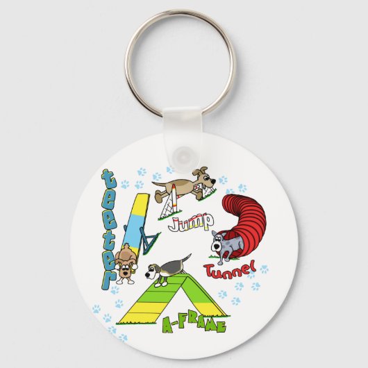 Cartoon Dog Agility Sleutelhanger (Voorkant)
