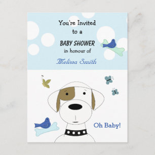 Cartoon Dog Baby shower Kaart