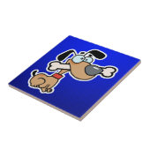 Cartoon Dog; Blauw Tegeltje (Zijkant)