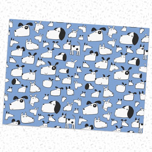 Cartoon Dog Blue Tissuepapier