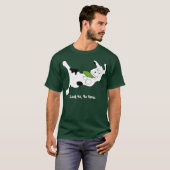 Cartoon Dog Catch Frisbee T-shirt (Voorkant volledig)