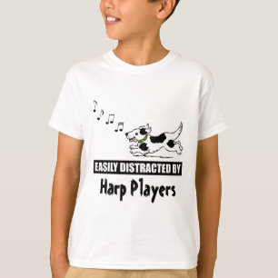 Cartoon Dog is gemakkelijk verstoord door Harp-spe T-shirt