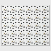 Cartoon Dog met schilderafdrukken Cadeaupapier (Vlak)