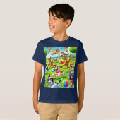 Cartoon Dog Park T-shirt (Voorkant volledig)