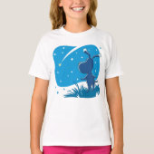Cartoon Dog Puppy Shooting Star Blue Sky T-Shirt (Voorkant)
