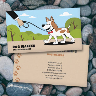 Cartoon - Dog Walker Visitekaartje