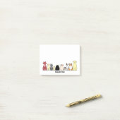 cartoon dogs and cats postit post-it® notes (Op bureau)