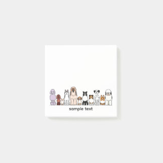 cartoon dogs in a row design2 post-it® notes