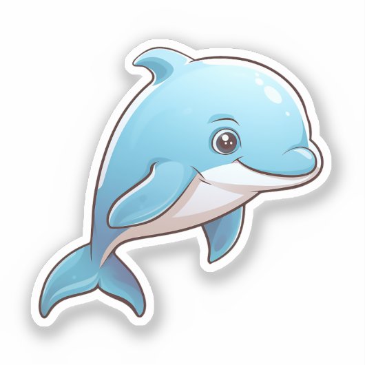 Cartoon dolfijn sticker (Voorkant)
