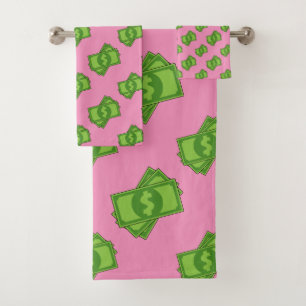 Cartoon Dollar Bills Bad Handdoek