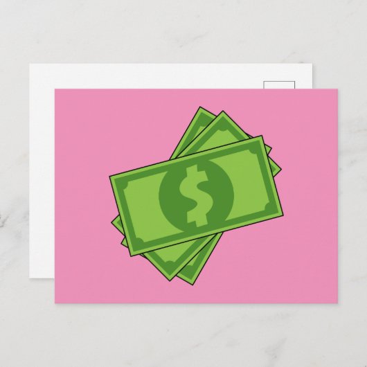 Cartoon Dollar Bills Feestdagenkaart (Voorkant / Achterkant)