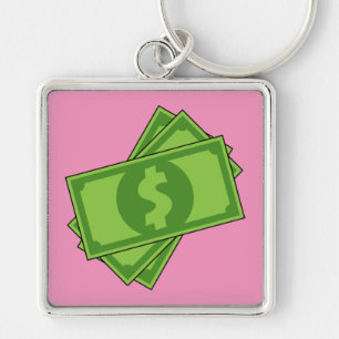 Cartoon Dollar Bills Sleutelhanger