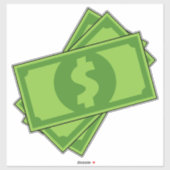 Cartoon Dollar Bills Sticker (Vel)